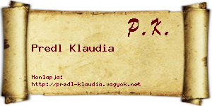 Predl Klaudia névjegykártya